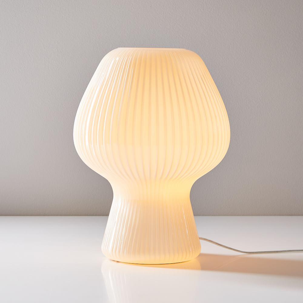 Modern Table Lamps, Bedside Lamps Ribbed Glass Table Lamp | west elm